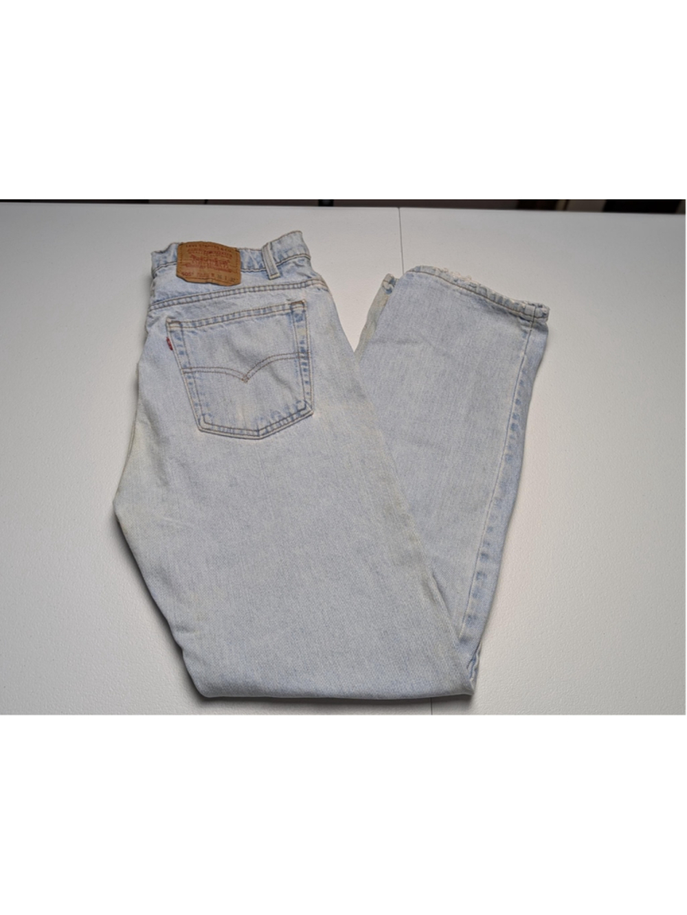 Vintage 1994 Levi’s 505 Jeans 36x32 Made in USA Light Wash Straight Leg Distress
